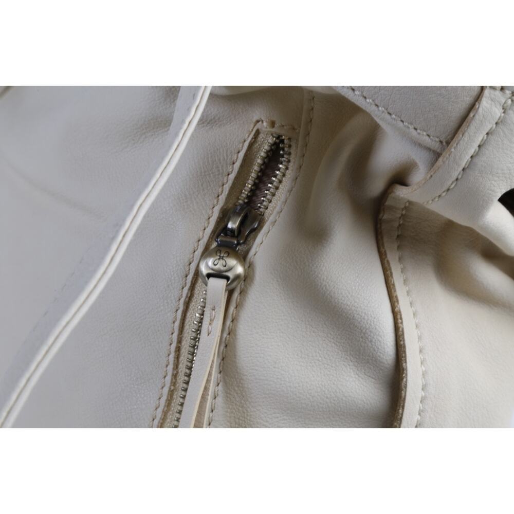 Hobo International Cream Leather Shoulder Bag Large Slouchy Tote Pocket Backpack - Picture 9 of 16